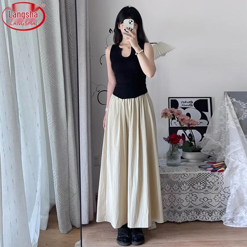 Women's Japanese Style High-Waist Wide-Leg Skirt Pants
