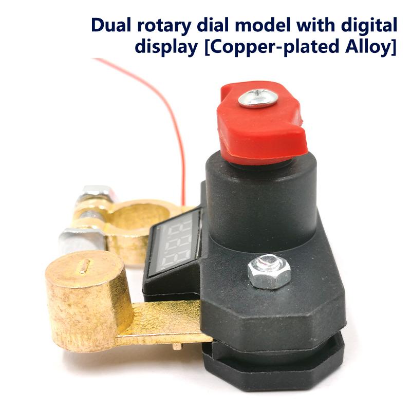 Car Battery Disconnect Switch - Bidirectional Joint Can Rotate Power Disconnect Switch With Digital Display 12-24V