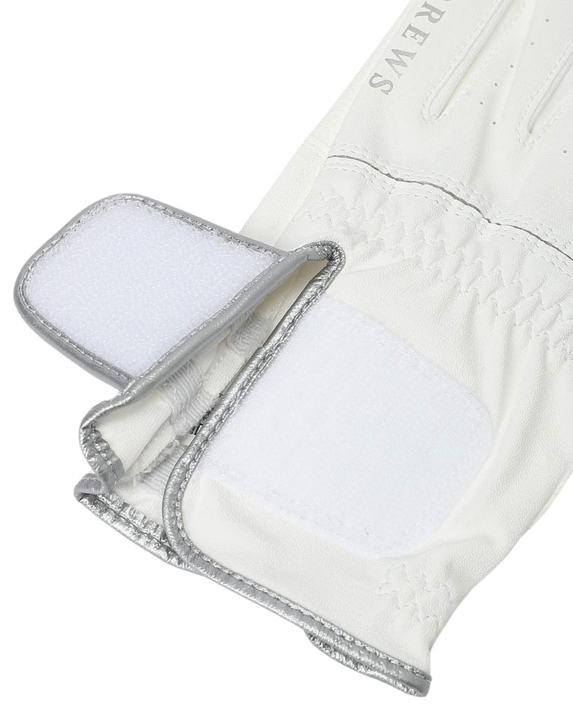 St. Andrews Men's Golf Glove (Synthetic Leather, Single Hand) - Size LL (25-26cm) - 042-5985251 031_White x Silver