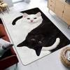 Minimalist Black & White Cat Door Mat, Creative Animal Art Non-Slip Rug, Washable Decor Carpet for Home Office Living Room