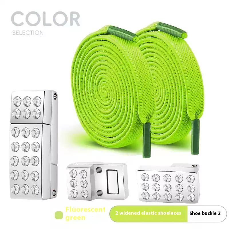 Diamond Magnetic Shoelaces without ties Elastic Laces Sneakers Tennis Women No Tie Shoe laces Flat Wide Shoelace Shoe Accessorie