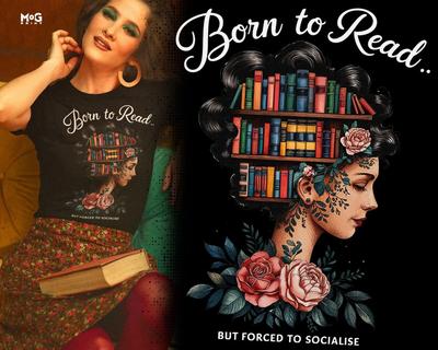 Born to Read T-Shirt - Lustiges Geschenk für Buchliebhaber, T-Shirt zum Welttag des Buches, Lese-Shirt
