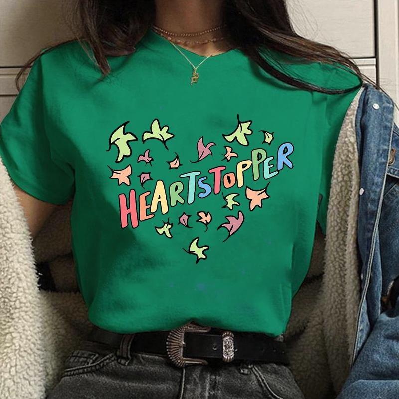 New Hot Fashion Heartstopper Regiment Printed T-Shirt Women's Fashion Casual Personalized Heartstopper Round Neck T-Shirt Shirt