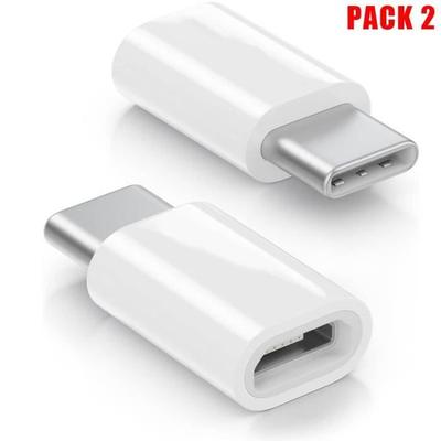 Set mit 2 USB Typ-A Buchse auf Typ-C Stecker Adapter Weißer Stecker