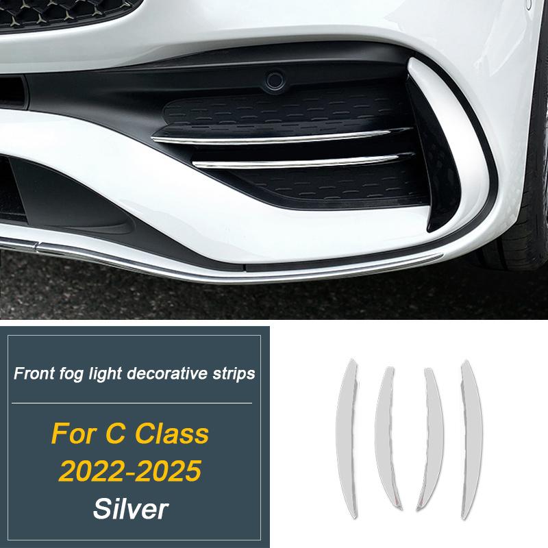 For Mercedes Benz C Class W206   2024 2025 Car Part Refit Front Bumper Foglight Fender Grille Trim Sequin Accessories S-C Class 22-25