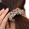 Fashion Women Faux Pearls Beads Hair Band Rope Scrunchie Ponytail Holder