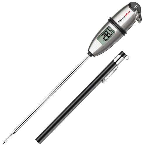 ThermoPro Digital Cooking Thermometer, High-Precision, Stainless Steel, for Oil, Meat, Milk, Tempura, Coffee, Fried Foods, Tea, Bread, BBQ, and More (