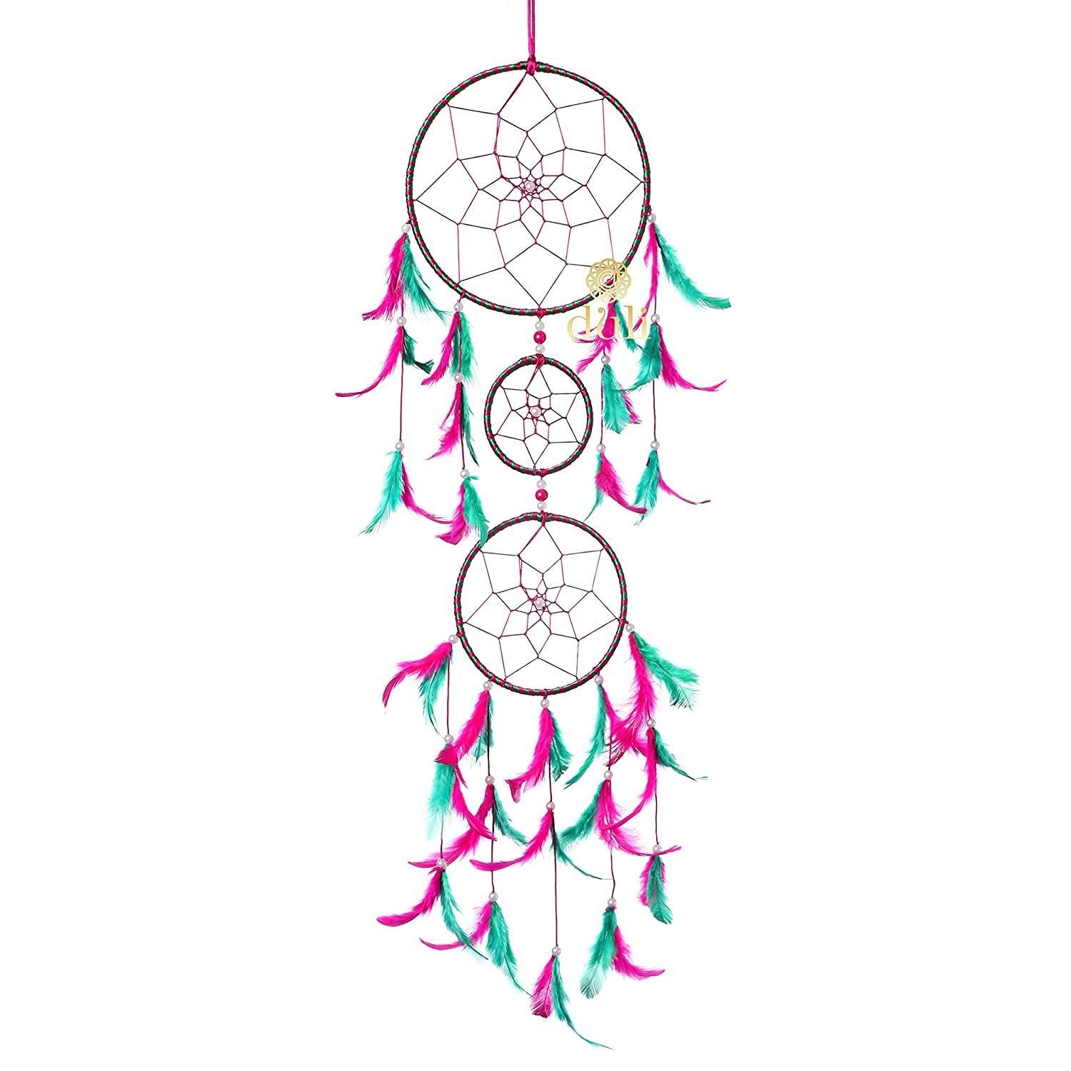 Ловец снов с подсветкой, Dream Catcher with Lights (76 cm, Pink-Green),  Duli