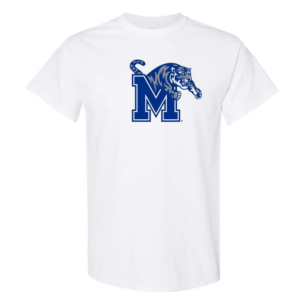 Memphis Tigers Primary Logo - Collegiate Short Sleeve T Shirt - White