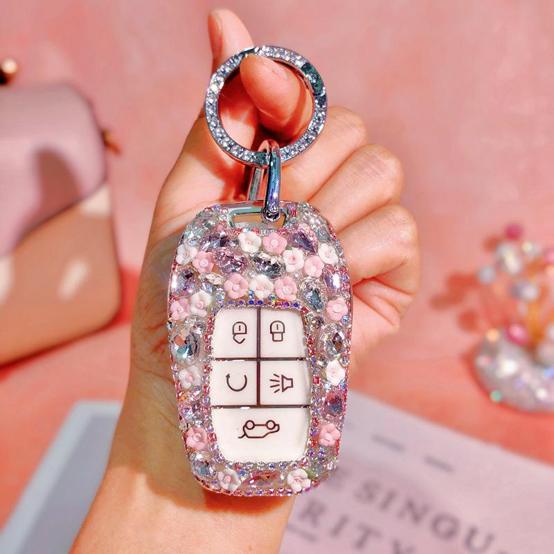 Rhinestone Car Key Shell for Southeast DX7/DX3/DX5/A5/Yi Wu - Fashion Goddess Bag Buckle