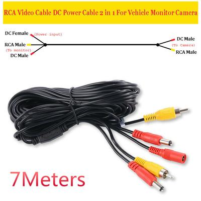 New 7M Camera W/ Detection Wire Car RCA Video Extension Cable for Auto Backup CAM