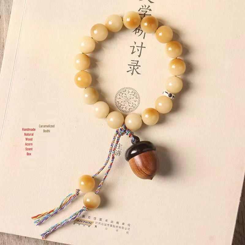 Dunhuang 108-Bead Bodhi Bracelet - Weathered Charcoal Design, Unisex