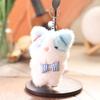 Cute Animal Plush Doll With Checkered Bow Decoration For Bags And Keys