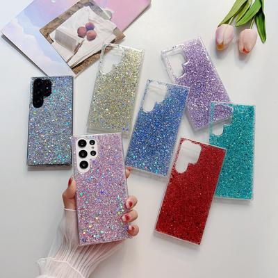 Proste cekiny brokatowe odpowiednie do etui na telefon komórkowy Samsung S23PLUS Przezroczyste etui ochronne S22U Pełne pokrycie S25 Etui gumowe odporne na upadki