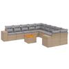Vidaxl 11-Cz. Garden Furniture Set With Cushions, Beige, Poly Rattan