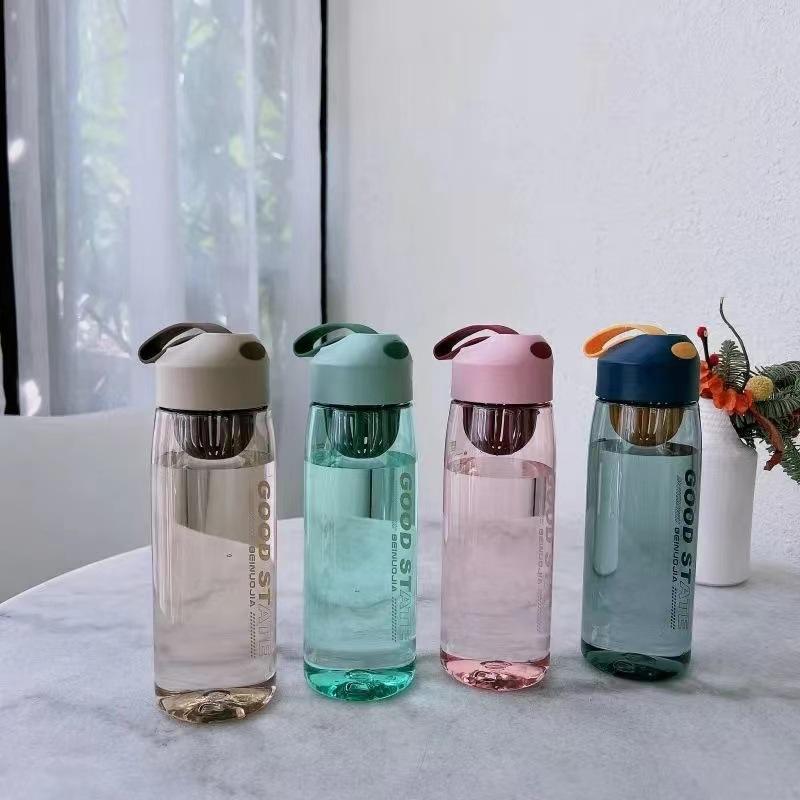New Large Capacity Water Bottle with Filter, High-Design Outdoor Portable Cup with Rope, Creative Sports Plastic Jug
