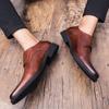 Men Monks Dress Loafers Shoes Wedding Driving Casual Brown Formal Business Leather Shoes Plus Size