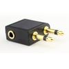 Dual 3.5mm Male to Female Airplane Headphone Adapter Gold Plated Stereo 3.5mm AUX Splitter Airline Audio Converter