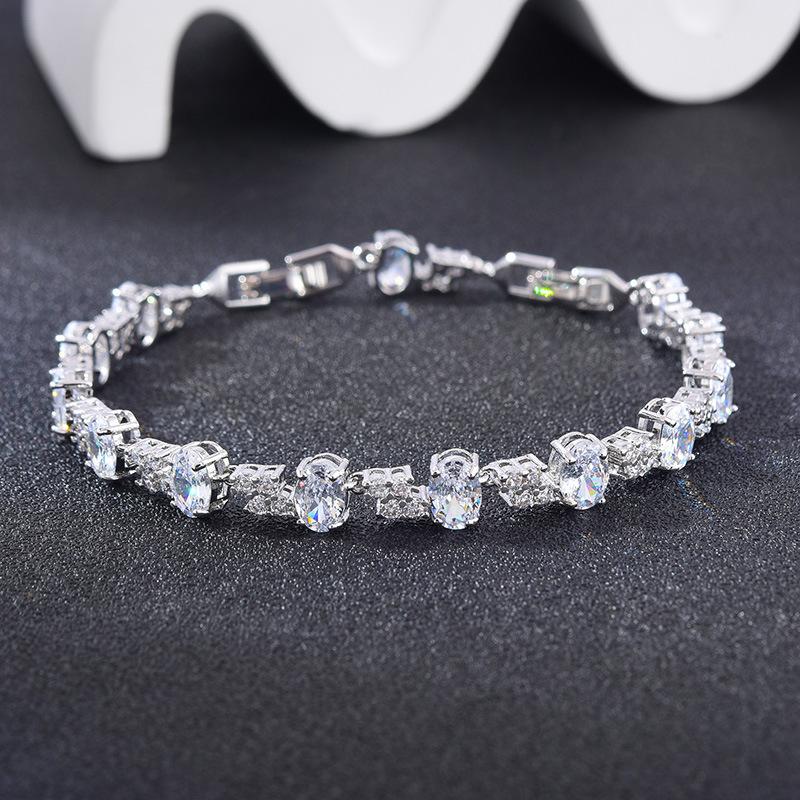 Full Diamond Zircon Bracelet Women'S Simple Temperament Flash Diamond Zircon Bracelet