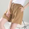 High-Waist Cotton Summer Shorts: Slimming Loose-Fit, Wide-Leg, Versatile, Plus Size