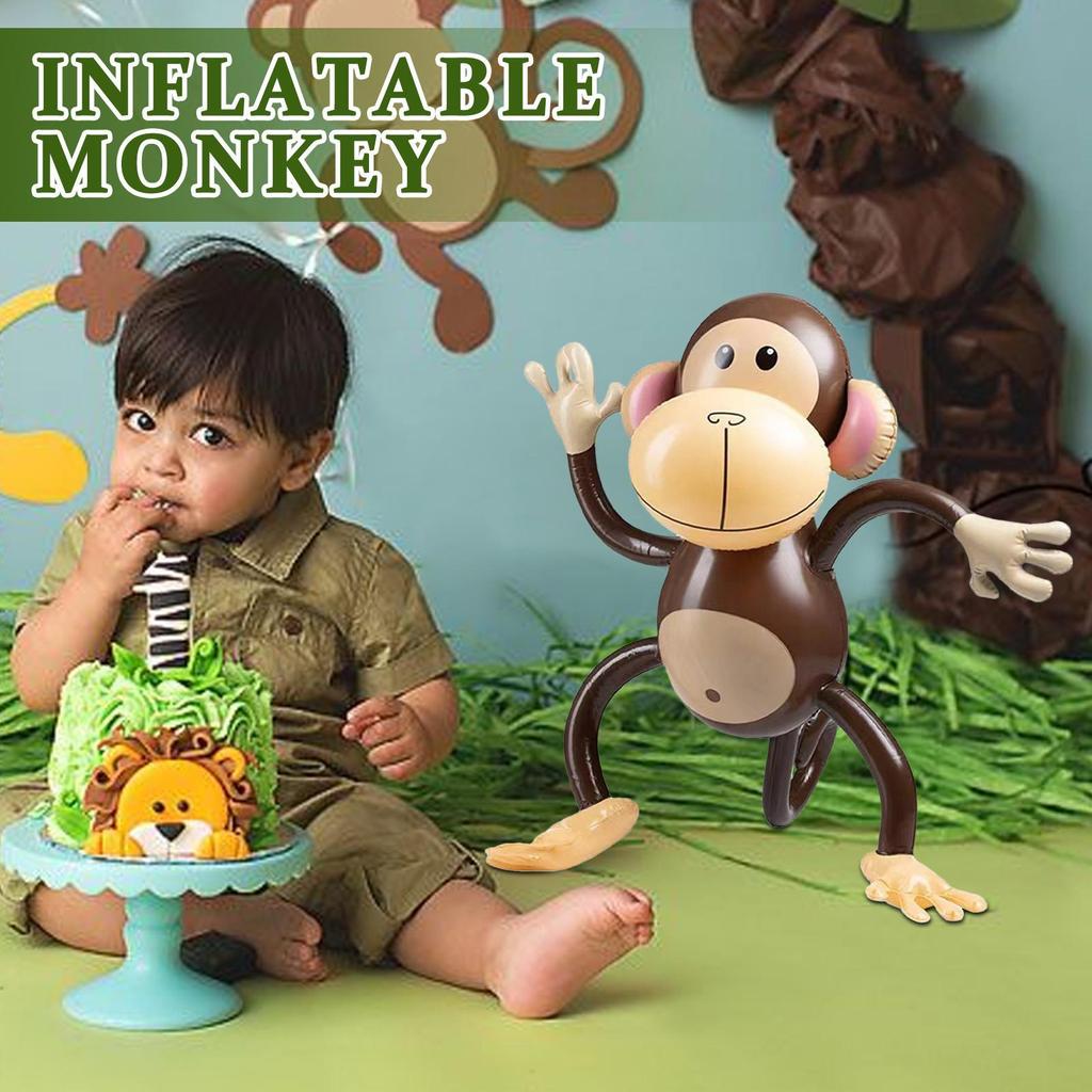 PVC Inflatable Monkey Balloon Inflatable Animal Monkey Toy Kids Happy Birthday Party Decors Kids Favor Monkey Ballon Photo Props
