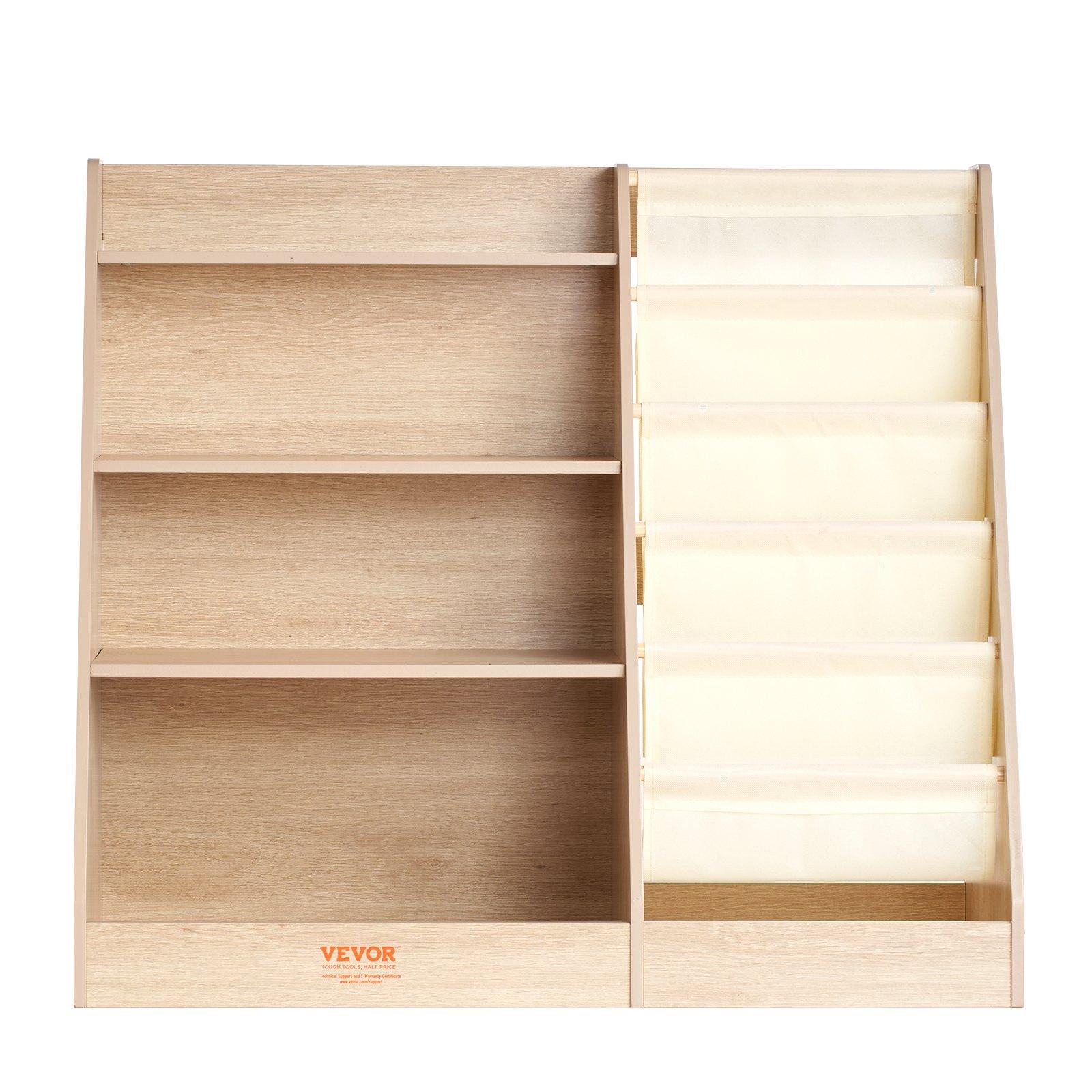 VEVOR 4-Tier Kids Wooden Bookshelf, Six-Layer