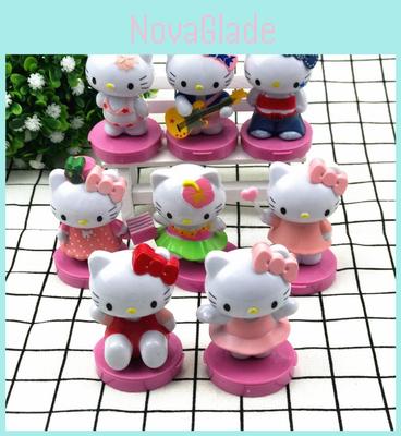 Hello Kitty Mini Figures Set Eight Piece Cute Cartoon Kt Miniatures Cake Toppers Gift