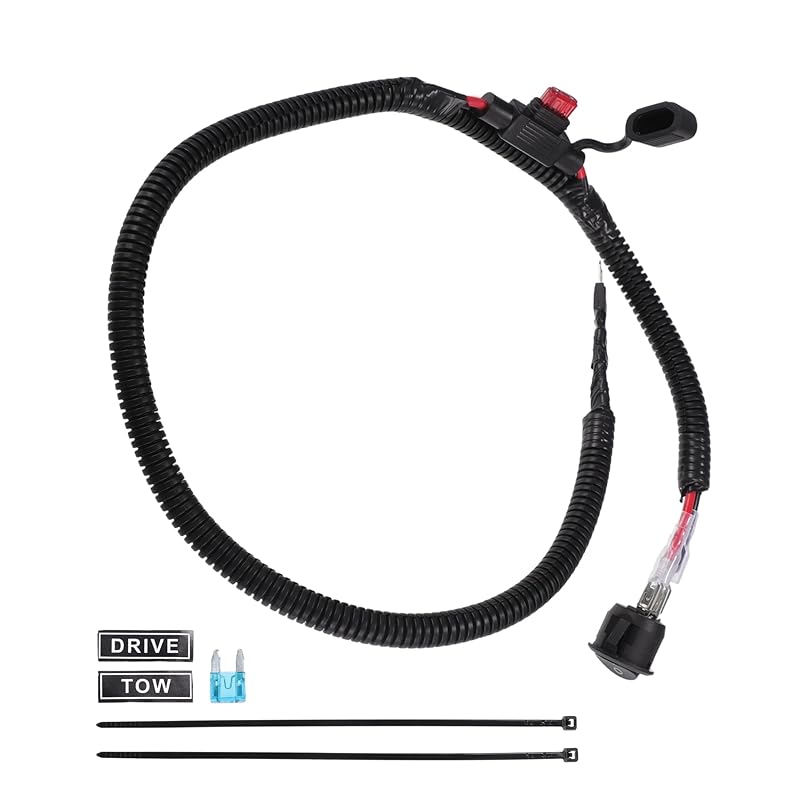 120cm Universal Automotive Switched Fuse Bypass Kit/Fuse Bypass Switch/Durable / 1 Pcs Black
