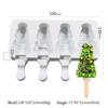 4 Cavities Christmas tree ice cream silicone mold stripes diamond love shaped mould Chocolate Cake fondant Making Set party gift