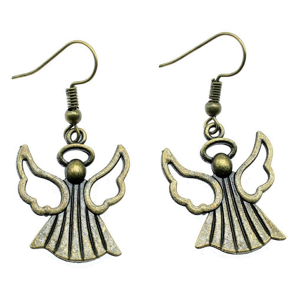 Angel Charm Dangle Earrings Retro Jewelry Design Wing Pendants Women Jewelry