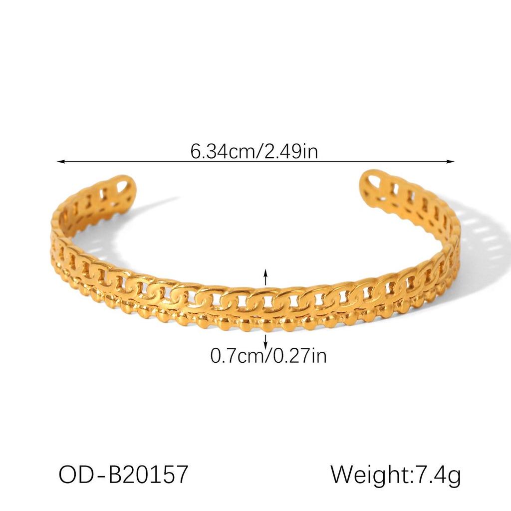 18K Gold-Plated Stainless Steel Bangle: Stylish, Non-Fading Women's Jewelry