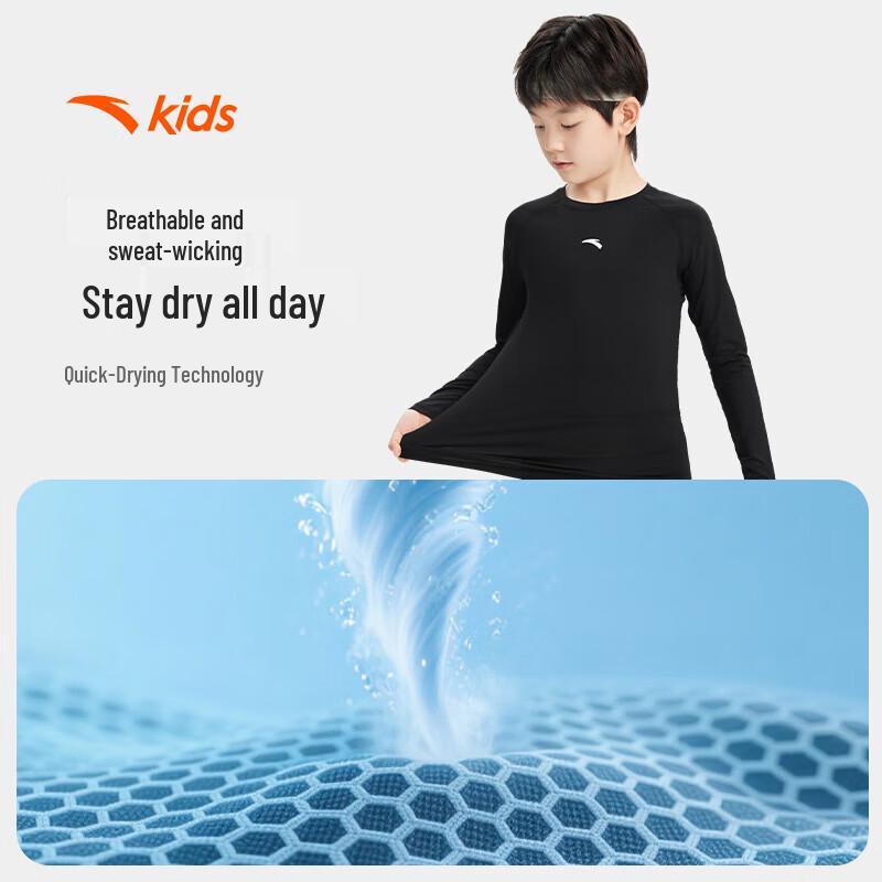 Anta Boys  Quick-Dry Long-Sleeve Sports T-Shirt 100