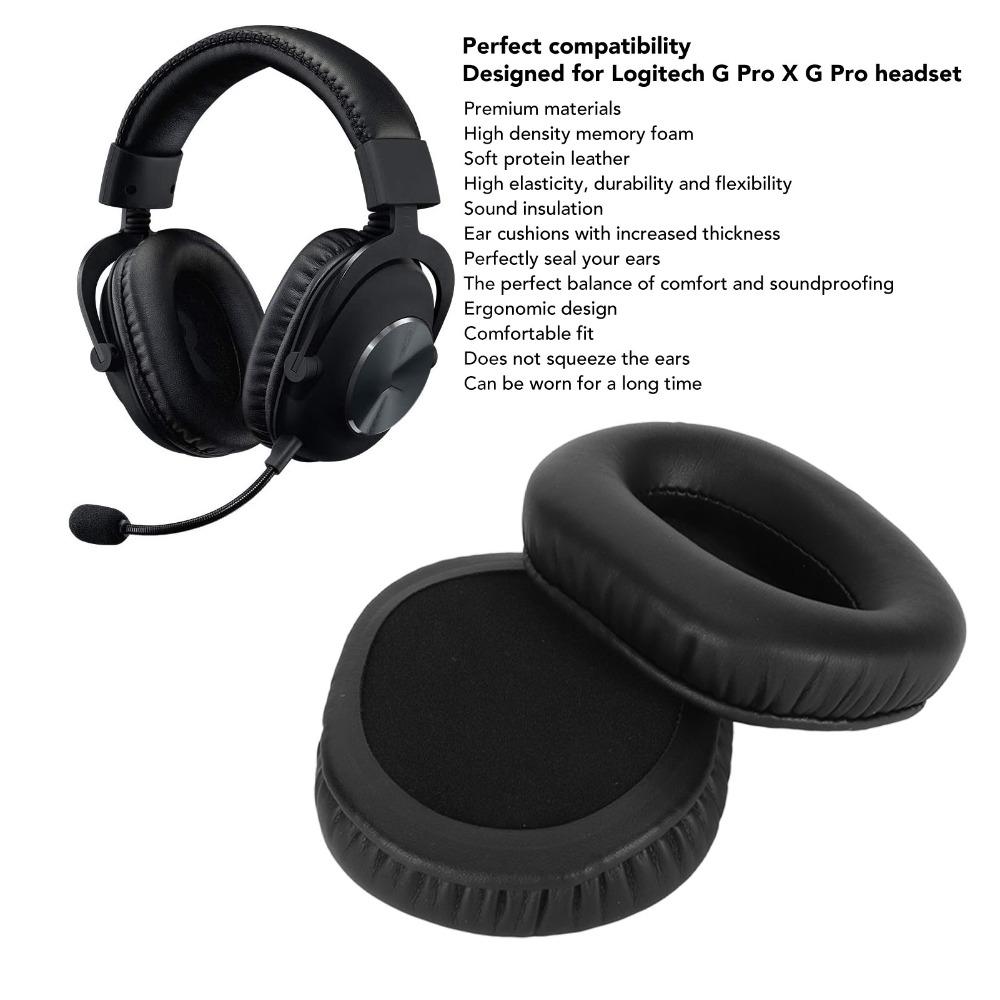 2PCS Noise Isolation Replacement Earpads for Logitech G Pro X G Pro Gaming Headphones Home