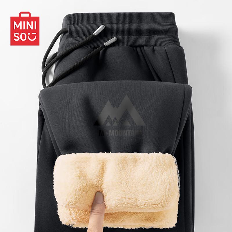 

MINISO Men s Fleece Lined Jogger Sweatpants L