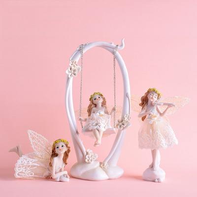 European Resin Ornaments Angel Flower Fairy Home Livingroom Desk Sculpture Crafts Kid's Room Figurines Decoration Birthday Gifts