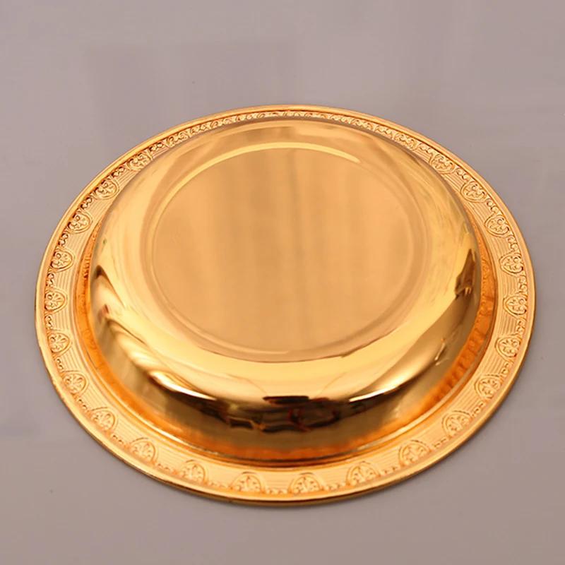 Gold Fruit Basket and Acrylic Lid Moon Ramadan Festival Alloy Candy Food Nut Organizer Wedding Home Desktop Tray Decoration,17cm