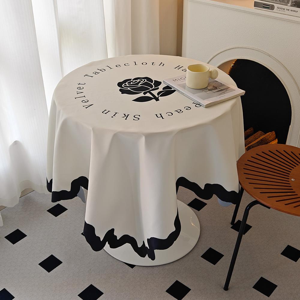 Special-Shaped Cream Tablecloth Small Fresh Waterproof Atmosphere Decorative Cloth Coffee Table Tablecloth Stall Tablecloth