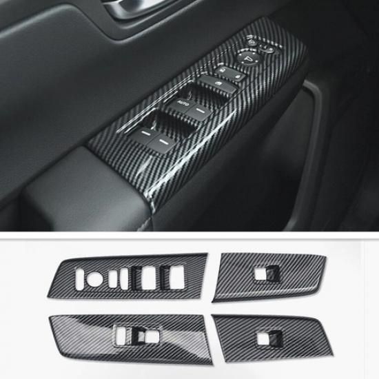 For 2023 Honda CR-V CRV Carbon Fiber Inner Window Lift Button Frame Cover Trim