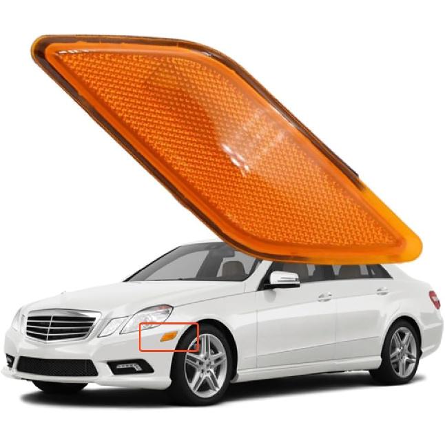 Riloer Side Marker Corner Light Lens Cover Front Left, Front Fender Amber Lens Housing, Compatible with Mercedes-Benz E350 E550 E63 Amg 2010-2013,