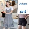 2025 Celebrity-Inspired Maternity Summer Two-Piece Patchwork Dress - Short Sleeve, Mid-Length, Loose Fit
