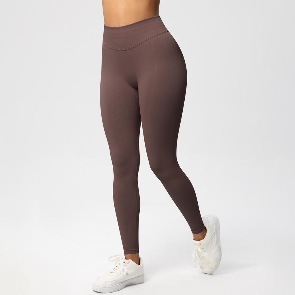 Pantalon de Yoga Fitness Sans Couture Taille Basse: Leggings push-up, moulants, haute performance.