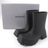 Great BALENCIAGA short boots TROOPER Black series rubber Women 679326 Used