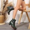 Fashion New Autumn Women's Boots Round Toe High Heel Shoes for Women Zip Platform Modern Boots Outdoor Fashion Anti-slip Mid-calf Shoes