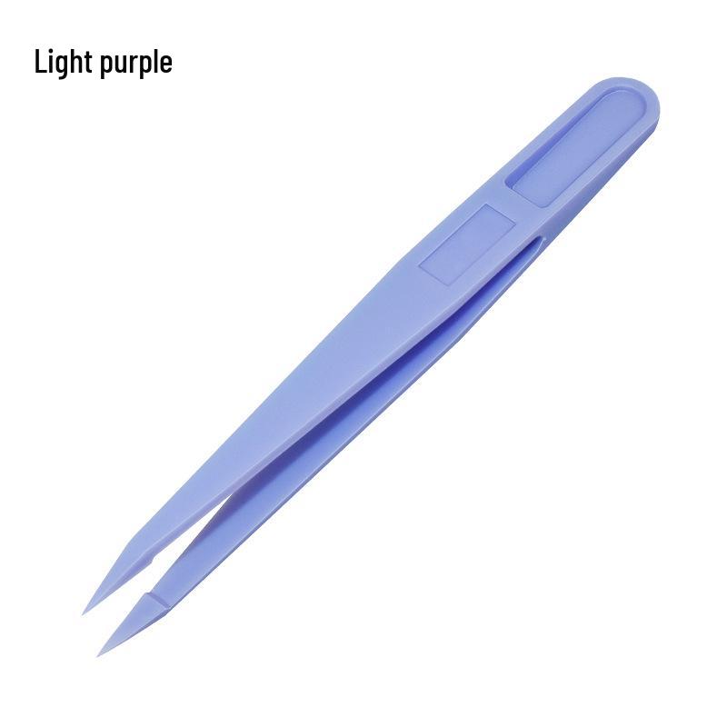 Anti-static Carbon Fiber Plastic Tweezers: Round & Wide Tip Clamps, Eco-friendly Insulation for Disassembly and Repair