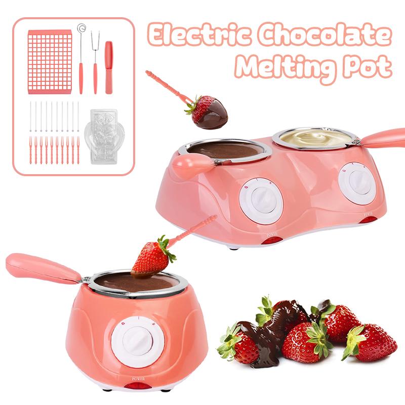 Mini Elektrischer Schokoladen-Schmelztopf Schokoladen-Fonduebrunnenwärmer Maschine Für Milchschokoladenschmelzer Einzel-/Doppeltopf