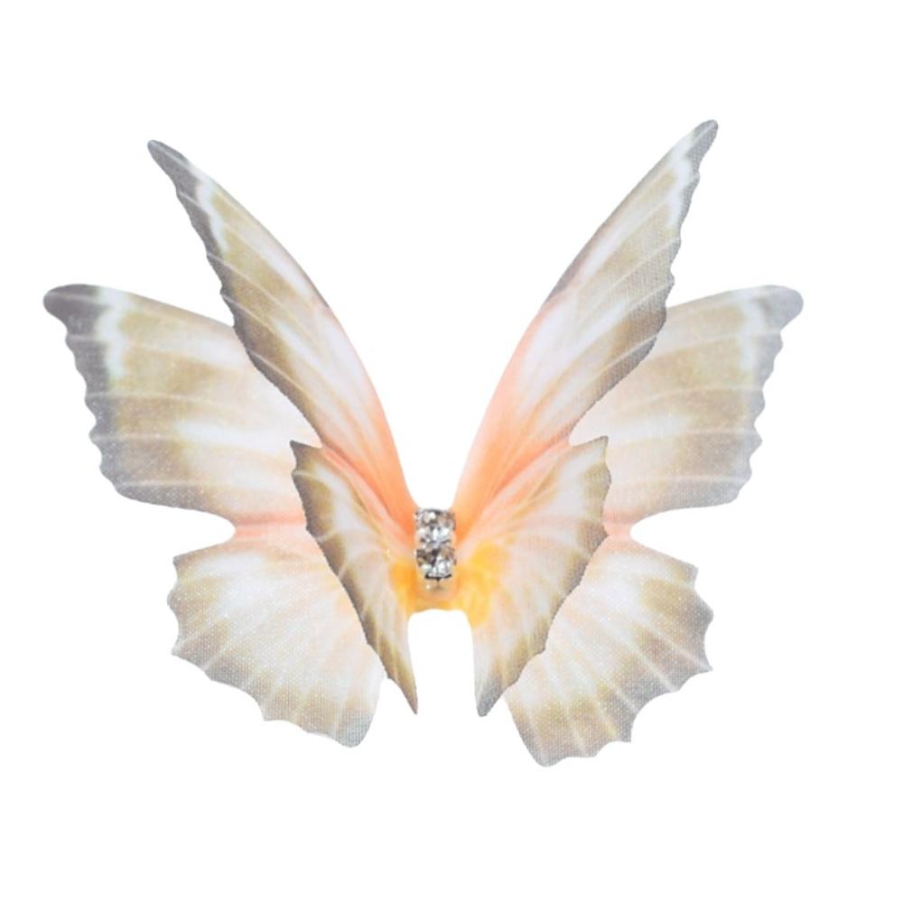 50pcs 5CM Organza Fabric Butterfly Appliques  For Hairband Nail Decoration