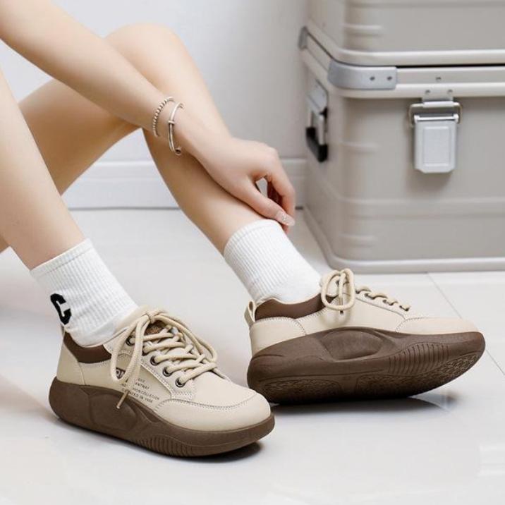 Mode-Sneaker für Damen, Outdoor-Schnürschuhe, rutschfeste Skateboard-Schuhe, leicht, bequem, lässig, atmungsaktiv, flache Sportschuhe für Damen