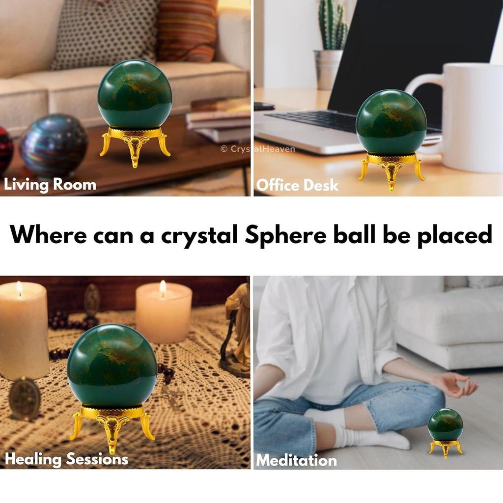 Certified Bloodstone Crystal Ball for Meditation - Premium Crystal Vastu Items for Home and Feng Shui Items for Good Luck