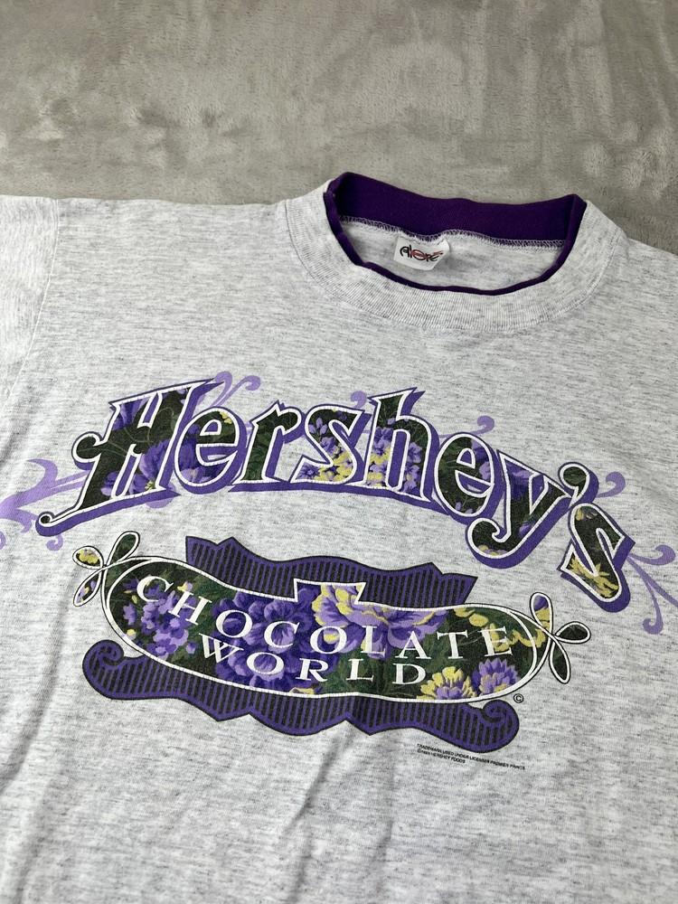 Винтажная футболка Hershey#039;s Chocolate World 90-х Мужская Средняя Цветочная Сделано в США Унисекс Футболка XXXL