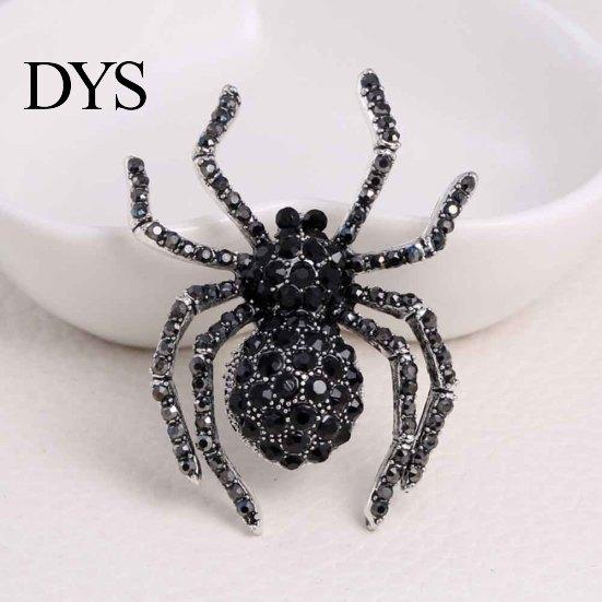 Vintage Women Rhinestone Inlaid Spider Brooch Pin Bag Badge Lapel Jewelry Gift